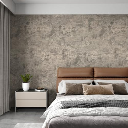 48x354inch Extra Wide Grey Concrete Peel Stick Wallpaper 3D Cement Look Contact Paper Matte Thicken Adhesive Waterproof Vinyl Wall Sticker for Apartment Office Retro Industrial Style Earthy Grey - color: Earthy Gray, size: 48" x 354"