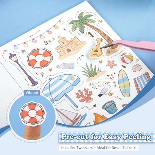 500+ Journaling Sticker Book – Daily Life for Adults & Teens - color: Shop & Town - 20 Sheets