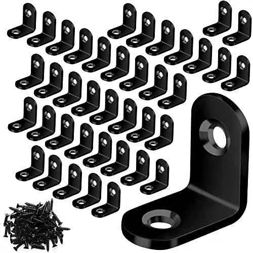 Vicuna R 40PCS L Bracket Corner Brace, Stainless Steel Corner Bracket - color: Black, size: 20 mm