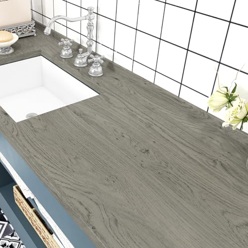 WESTICK Light Brown Wood Look Contact Paper Self Adhesive Wooden Wallpaper Peel and Stick Countertops Wood Grain Contact Paper for Kitchen Cabinet and Drawers Removable Wooden Vinyl Wrap 15.8" x 393" - color: 3.brown, size: 15.8" x 394"