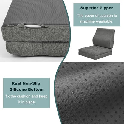 baibu Memory Foam Recliner Cushion with Lumbar Pillow, 20 x 20 in,Dark Grey - color: Dark Grey, size: 20x20x5 Inch (Pack of 1)