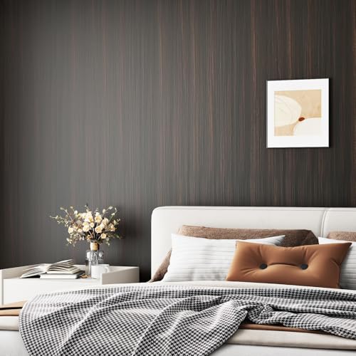 Dark Wood Grain Contact Paper Peel and Stick Brown Wallpaper - color: Brown Walnut