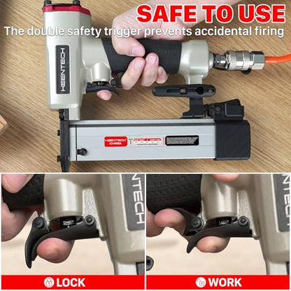 KEENTECH Pneumatic Pin Nailer 23 Gauge with 2,160 1/2" to 1-3/8" Pin Nails - color: Silver, size: Fit 1/2" to 1-3/8" Pin Nails