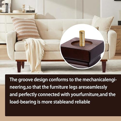 Wood Legs for Furniture 8 inch Heavy Duty Sofa Legs Square Brown Bed Legs Pack of 4, Sofa Replacement Parts, Dresser Leg, Cabinet Feet, Futon, Ottoman, Couch Legs, Couch Riser - color: Brown, size: 8"H*3.15"W