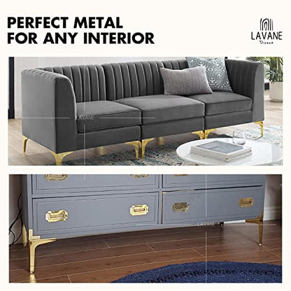 La Vane 5 Inch Diamond Triangle Metal Furniture Legs 4PCS- Heavy Duty Iron - color: Gold, size: 5" / 13cm
