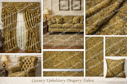 Damask Tapestry Chenille Fabric - Upholstery Fabric, 60" Width - Sold By The Yard (Olive(Sage)/Gold) - color: Olive(sage)/Gold