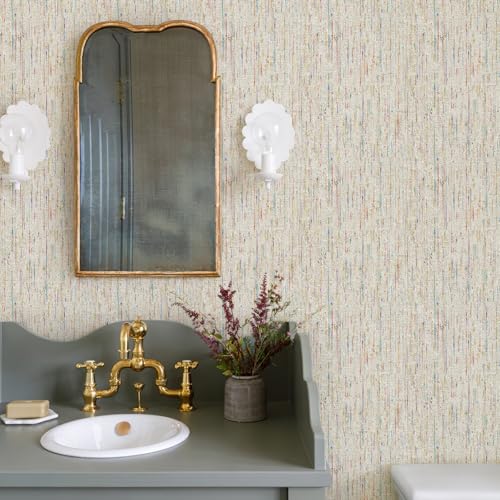 JiffDiff Woven Wallpaper Peel and Stick 17.3" x 120" Colorful Paint Grasscloth Contact Paper Textured Waterproof Self Adhesive Stick on Wallpaper(14.4 sq. ft Gray) - color: Gray, size: 17.3" x 120"