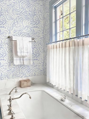 Heroad Peel and Stick Wallpaper Boho Blue Contact Paper Modern Botanical Wall Paper Waterproof Self Adhesive Removable Wallpaper for Bathroom Bedroom Kitchen Living Room Vinyl 17.3''x393'' - color: Blue Purple, size: 17.3" x 393"
