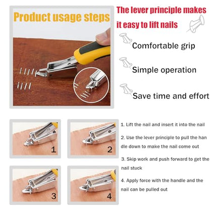 4-PCS Staple Remover - Staple Remover, Staple Lifter, Upholstery Staple Remover Upholstery Staple Remover Carpet Staple Remover & Pliers for Furniture, Floor, Wood, Photo Frames & Zipper Bag