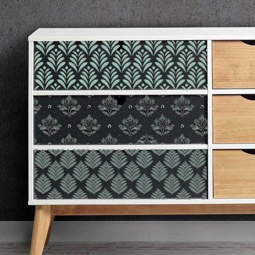 OLYCRAFT 3 Sheets/Set Rub on Transfers Leaf Backround Furniture Transfer 12x6 Inch Rub on Decals Sticker Self-Adhesive Waterproof Decals with Scraper for Wood Glass Porcelain Dressers Home Decor - style: Leaves