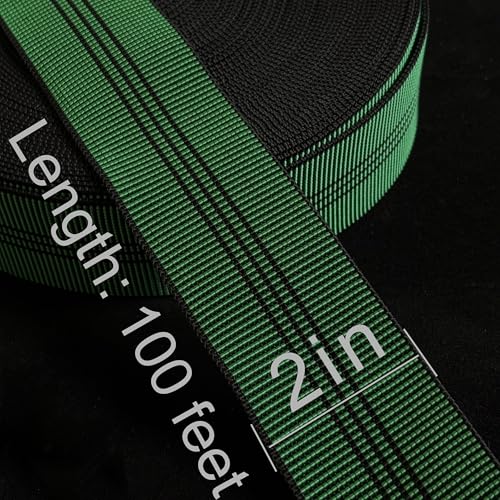 2" Wide High-Elastic Upholstery Webbing (65ft/Roll) – Latex Elastic Band Spring Alternative for Chair Couch Sofa Lawn Chair Upholstery Seater Repair DIY