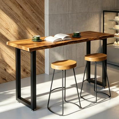 36 Inch Metal Bar Table Legs, Heavy Duty Steel Dining Table Legs with Adjustable Feet, Easy to Install, Black, Set of 2 for Workbench, DIY Furniture,36 inch Height x 13.8 inch Wide - size: H36"x W13.8" U Shape