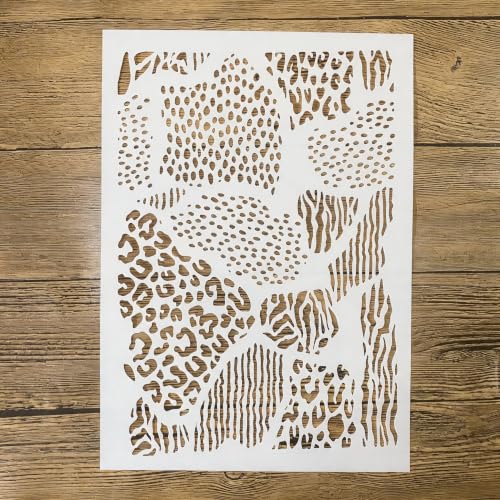 TIAMECH A4 Reusable Mixed Animal Skin Print Stencil for Painting - color: Mixed Animal Skin Print