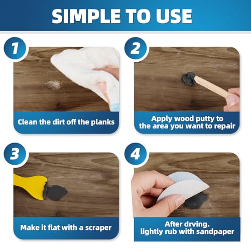 Deuvuo Black Wood Filler, High-Performance Black Wood Putty,Paintable & Sandable Black Black Wood Filler Epoxy - Quickly Fix Wood Cracks And Blemishes With Wood Hole Filler (32Oz) - color: 32oz Black