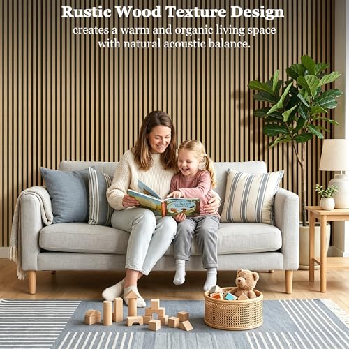 4-Pack Wood Veneer Acoustic Wall Panels Decorative Acoustical Panel - color: Yellow