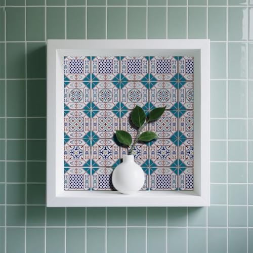 36 Pcs 4 Style Victorian Style Wall Tile Stickers, 4x4 Inch - color: Victorian Style