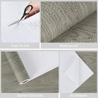 WESTICK Light Brown Wood Look Contact Paper Self Adhesive Wooden Wallpaper Peel and Stick Countertops Wood Grain Contact Paper for Kitchen Cabinet and Drawers Removable Wooden Vinyl Wrap 15.8" x 393" - color: 3.brown, size: 15.8" x 394"