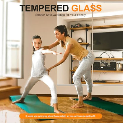 Delma Home Gym Mirror, 60''x25''x2PCS Silver - size: 60''x25''x2PCS