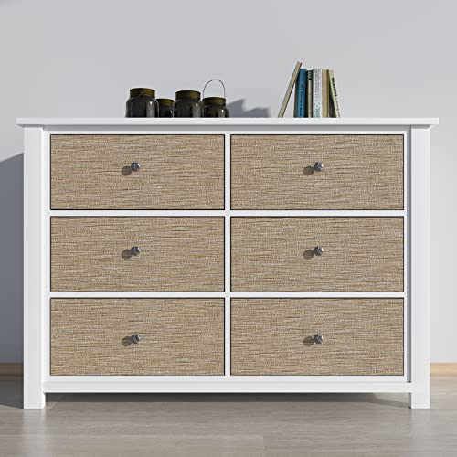 Decotalk Khaki Grasscloth Peel and Stick Wallpaper Textured 15.7x200 Inch - size: 15.7" x 200"
