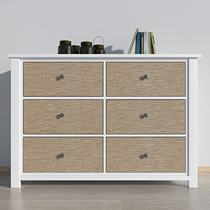 Decotalk Khaki Grasscloth Peel and Stick Wallpaper Textured 15.7x200 Inch - size: 15.7" x 200"