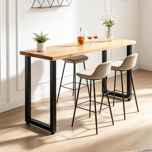 Metal Bar Height Table Legs 36x17.7 Inch Black - size: H36"x W17.7" U Shape