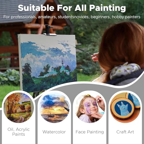Bougimal 33 Pcs Paint Brush Set, No-Shedding Artist Paint Brushes - color: Tawny