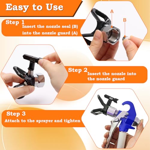 14 Pieces Airless Paint Sprayer Tips Set, Reversible Spray Tips - size: 211, 313, 415, 515, 517, 623