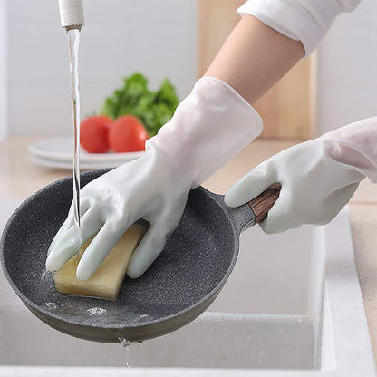 [3 Pairs] Premium Dishwashing Cleaning Gloves - Rubber Kitchen Gloves, Household Cleaning, Gardening, Hand Protection - size: Medium