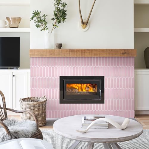 Commomy Thicker Pink Peel and Stick Tile Backsplash 10 pcs of 12" x 12" - color: Thicker Design Pink