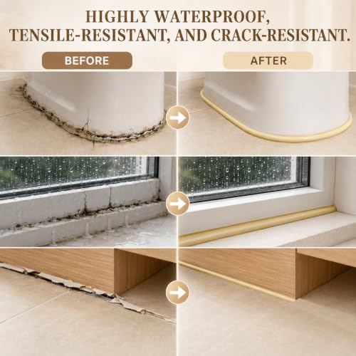 100ML Beige Caulk, Strong Adhesion Waterproof Shrink Crack Proof