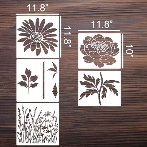 Large Flower Stencils for Painting Peony Daisy Stencil - style: Daisy Peony