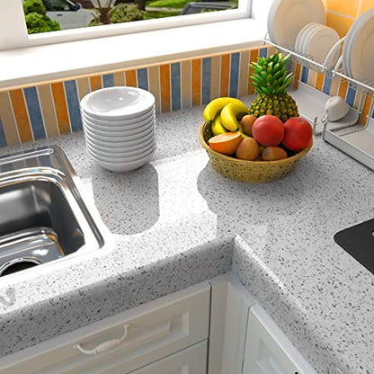 MelunMer White Wallpaper Marble Contact Paper for Countertops 15.7”×276” - color: White, size: 15.7" x 276"