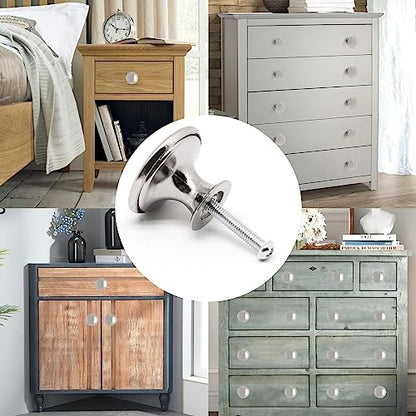 8 Pcs Brushed Nickel Cabinet Knobs, Silver Dresser Knob Kitchen Drawer Knobs, Single Hole Cupboard Door Knob Dresser Drawer Pulls Handles - color: Brushed Nickel, size: 8 Pack