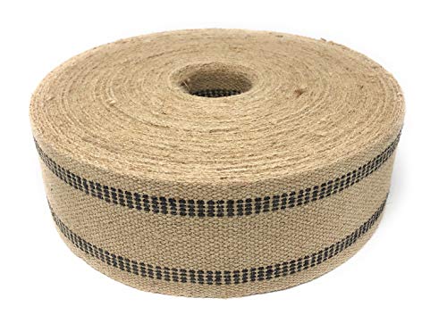 72 yds Black Stripe Jute Webbing for Upholstery and Crafts 3.5 Inches - color: Black Stripe, size: 72 yards
