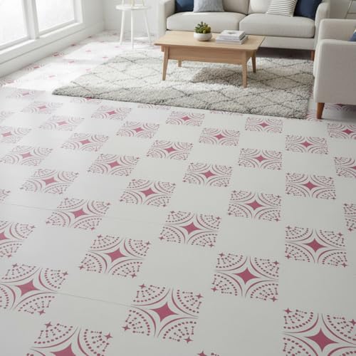 2-Pack 12" x 12" Boho Star Dot Stencils for Painting Floor, Tile, Patio