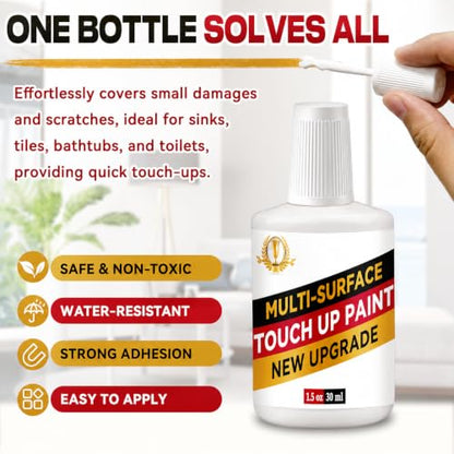 White Touch Up Paint, White Paint Pen for Multi Surface, Semi-Gloss, 1.05Oz