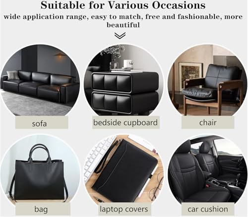 CDY Marine Vinyl Faux Leather: Soft Waterproof Faux Leather Fabric 54"x 36" - color: Black