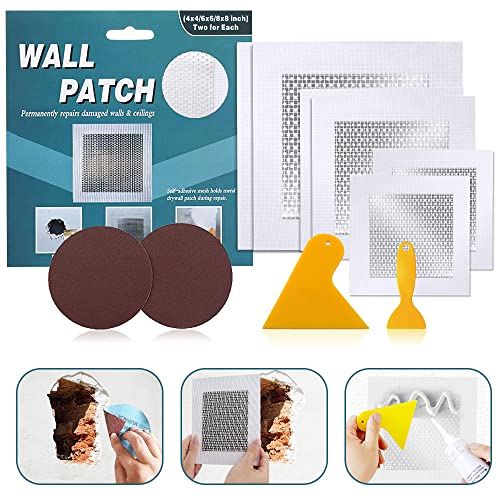 Drywall Repair Kit, 6 pcs, Aluminum Wall Repair Patch Kit - size: 4"/6"/8"-Two of each
