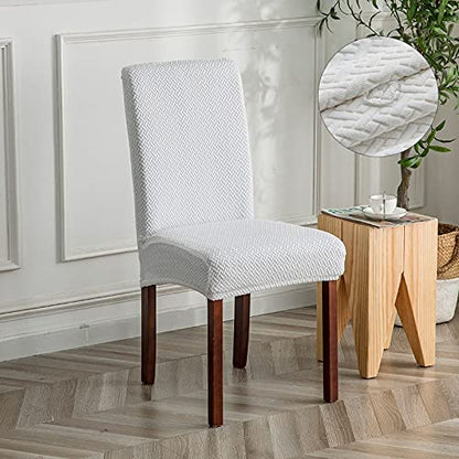 Genina Waterproof Chair Covers for Dining Room Chair Slipcovers Set of 4 - color: White, size: 14-18in Waterproof