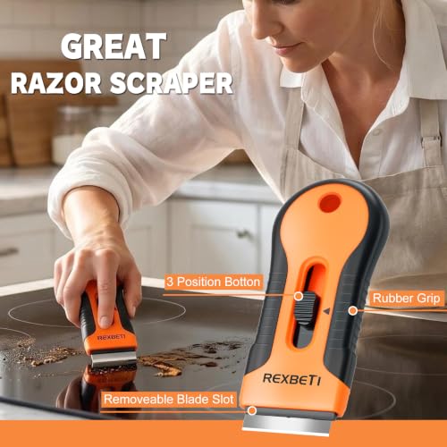 REXBETI Razor Blade Scraper Tool, Paint, Windows, Glass Stovetop Scraper - size: 2