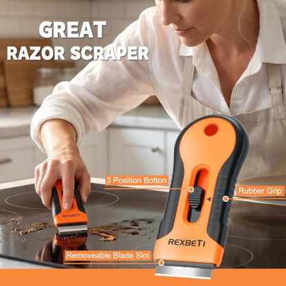 REXBETI Razor Blade Scraper Tool, Paint, Windows, Glass Stovetop Scraper - size: 2