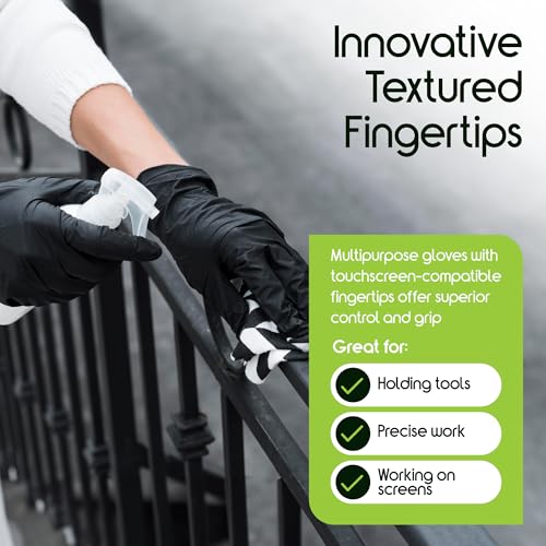 Inspire Black Nitrile Disposable Gloves | 4.5 Nitrile Disposable Safety Medical Cooking Cleaning Gloves - size: XX-Large, style: Black - Case of 1000