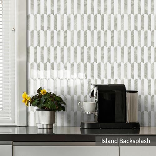 10-Sheet Upgraded Thicker Peel and Stick Kitchen Backsplash Tiles - color: Beige