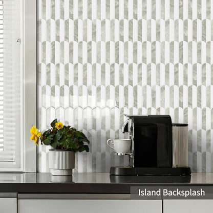 10-Sheet Upgraded Thicker Peel and Stick Kitchen Backsplash Tiles - color: Beige
