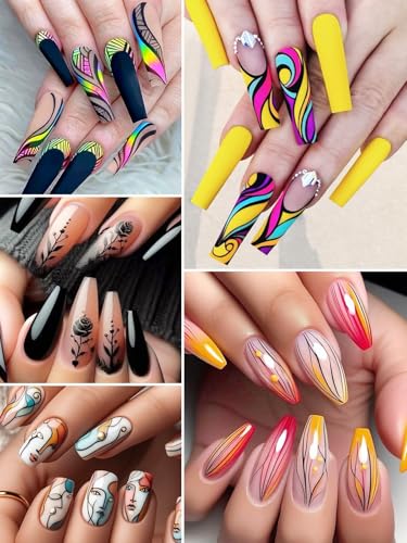 12 Color Nail Art Markers Kalolary Nail Art Pens Quick Dry Nail Polish Pen - color: H