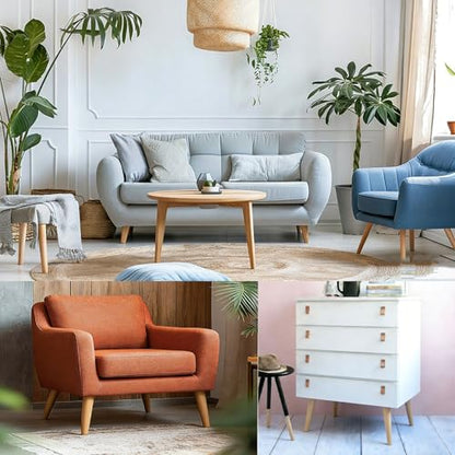 4 Pack Wood Furniture Legs, 2.5 Inch Round Solid Wooden Furniture Feet, Slanted Angled Sofa Replacement Leg with Parts, Leg for Boneless Couch,Mid-Century Modern/IKEA Sofa Cabinet Table Bench Desk Bed - color: Natural, size: 2.5 Inch