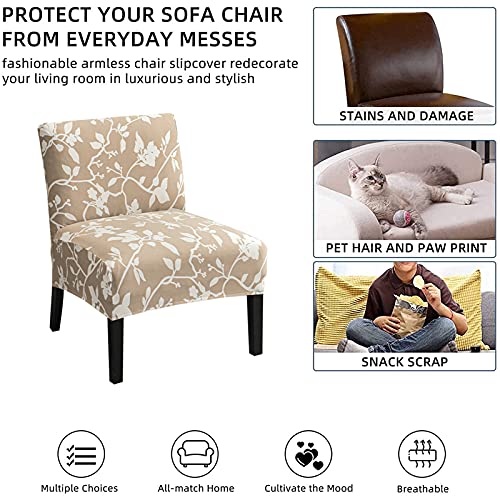 Eco-Ancheng Armless Chair Slipcover Removable Armless Accent Chairs Covers Washable Armless Slipper Chair Slipcover Printed Armless Chair Furniture Protector Covers for Living Dining Room Hotel - color: A19