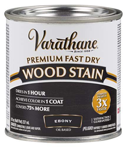 269400 Premium Fast Dry Wood Stain, Half Pint, Ebony - 2