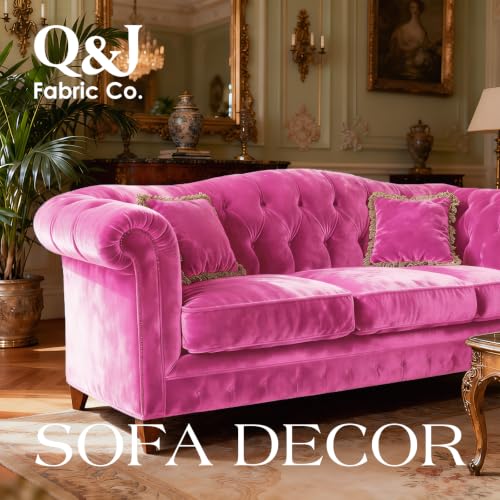 Fuchsia 2‑Way Stretch Velvet Fabric 1 Yard 60 Inch Wide - color: Fuchsia, size: 1 Yard