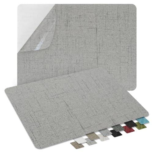 2Pcs Self-Adhesive Linen Fabric Patches, Quick Repair for Sofas, Tents, Car Seats /8" x 11", Flower Grey - color: Flower Grey